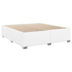 Vidaxl Box spring postel s matrací bílá 200x200 cm umělá kůže