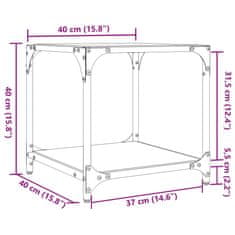 Vidaxl Konferenční stolky průhledná skleněná deska 2ks 40x40x40cm ocel