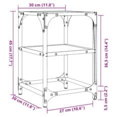 Vidaxl Konferenční stolky černá skleněná deska 2 ks 30x30x45 cm ocel