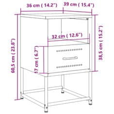 Vidaxl Noční stolky 2 ks růžové 36 x 39 x 60,5 cm ocel