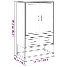 Vidaxl Skříň highboard olivově zelená 68 x 39 x 111,5 cm ocel