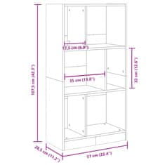 Vidaxl Knihovna černá 57 x 28,5 x 107,5 cm kompozitní dřevo