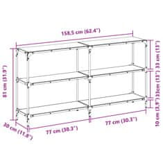 Vidaxl Konzolový stolek průhledná skleněná deska 158,5x30x81 cm ocel