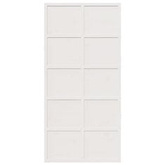 Vidaxl Posuvné dveře bílé 100 x 208 cm masivní borové dřevo