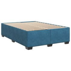 Vidaxl Box spring postel s matrací modrá 140 x 190 cm samet