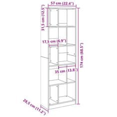 Vidaxl Knihovna betonově šedá 57 x 28,5 x 174 cm kompozitní dřevo