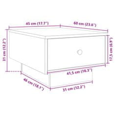 Vidaxl Konferenční stolek hnědý dub 60 x 45 x 31 cm kompozitní dřevo