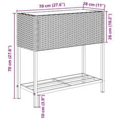 Vidaxl Zahradní truhlíky s policí 2 ks šedé 70 x 28 x 70 cm