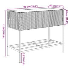 Vidaxl Zahradní truhlíky s policí 2 ks hnědé 90 x 40 x 75 cm