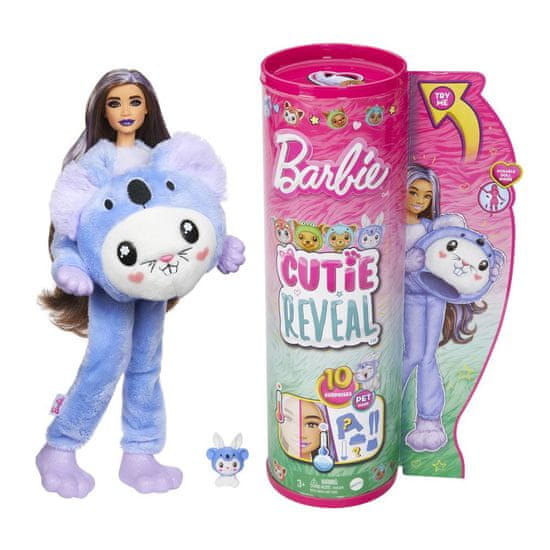 Mattel BRB CUTIE REVEAL BARBIE V KOSTÝMU - ZAJÍČEK VE FIALOVÉM KOSTÝMU KOALY