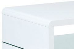 Autronic Moderní konferenční stolek Konferenční stolek, MDF vysoký lesk bílý / čiré sklo (AHG-402 WT)