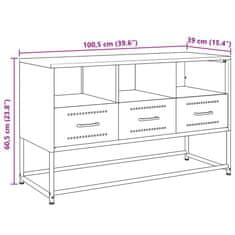 Vidaxl TV skříňka černá 100,5 x 39 x 60,5 cm ocel