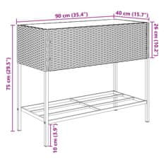 Vidaxl Zahradní truhlíky s policí 2 ks šedé 90 x 40 x 75 cm