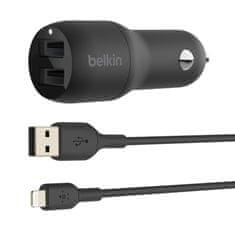 Belkin BoostCharge Duální USB nabíječka do auta s Lightning kabelem