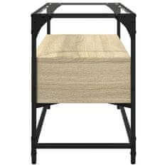 Vidaxl TV skříňka se skleněnou deskou dub sonoma 80x35x51 cm kompozit