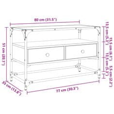 Vidaxl TV skříňka se skleněnou deskou dub sonoma 80x35x51 cm kompozit