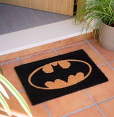 CurePink Rohožka DC Comics|Batman Logo (60 x 40 cm) černá