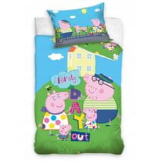 Carbotex Bavlněné povlečení do postýlky Peppa Pig, 100/135+60/40, PP234018