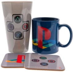 OEM Dárkový set Playstation: Classic hrnek - sklenice - 2 tácky (sklenice 500 ml|hrnek 315 ml)