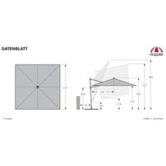 Derby DX 210 x 210 cm – zahradní slunečník s boční nohou : Desén látky - 840