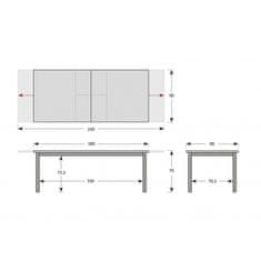 Doppler FIRENZE - rozkládací hliníkový stůl 180/240 x 90 x 75 cm