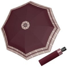 Doppler Fiber Magic Timeless Red Hahnentritt – dámský plně automatický deštník