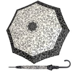 Doppler Fiber Flex AC Black&amp;White Paisley - dámský holový vystřelovací deštník