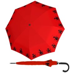 Doppler Fiber Flex AC Cats Family Red - dámský holový vystřelovací deštník