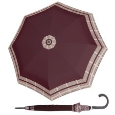 Doppler Fiber Flex AC Timeless Red Hahnentritt - dámský holový vystřelovací deštník