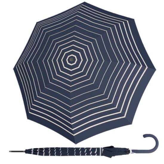 Doppler Fiber Flex AC Timeless Blue Stripes - dámský holový vystřelovací deštník