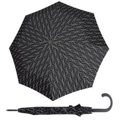 Doppler Fiber Flex AC Black&amp;White Rings - dámský holový vystřelovací deštník