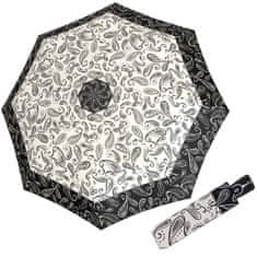 Doppler Fiber Magic Black&amp;White Paisley - dámský plně automatický deštník