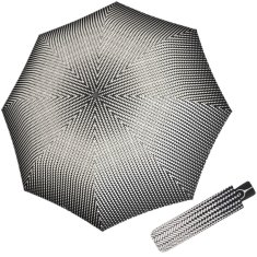 Doppler Fiber Magic Black&amp;White Traced - dámský plně automatický deštník