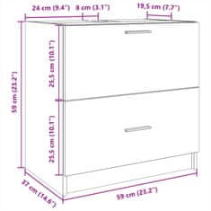 Vidaxl Skříňka pod umyvadlo betonově šedá 59x37x59 cm kompozitní dřevo