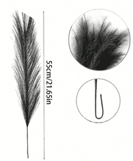 Camerazar Dekorativní sada umělé trávy Pampas, černá, 7 ks