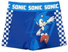 CurePink Dětské plavecké boxerky Sonic: Postavy (8 let) modrý polyester