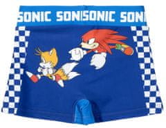 CurePink Dětské plavecké boxerky Sonic: Postavy (8 let) modrý polyester