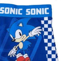 CurePink Dětské plavecké boxerky Sonic: Postavy (8 let) modrý polyester