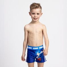 CurePink Dětské plavecké boxerky Sonic: Postavy (8 let) modrý polyester