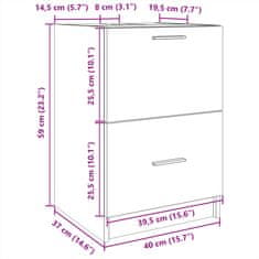 Vidaxl Skříňka pod umyvadlo hnědý dub 40 x 37 x 59 cm kompozitní dřevo