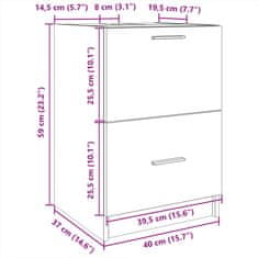 Vidaxl Skříňka pod umyvadlo kouřový dub 40x37x59 cm kompozitní dřevo