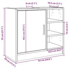 Vidaxl Skříňka pod umyvadlo černá 63 x 39 x 55 cm kompozitní dřevo