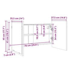 Vidaxl LED zrcadlová skříňka dub sonoma 90x12x45 cm kompozitní dřevo