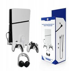 JYS Nástěnný držák na zeď Věšák + KABEL 2v1 pro Sony PlayStation 5 PS5 SLIM