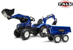 Falk FALK Traktor šlapací New Holland T8 s nakladačem, rypadlem a maxi vlečkou