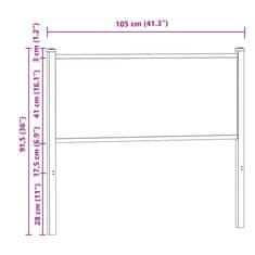 Vidaxl Čelo postele dub sonoma 100 cm kompozitní dřevo a ocel