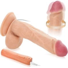 XSARA Realistický penis se zvýrazněnými varlaty, rotační dildo na přísavce - 75258504