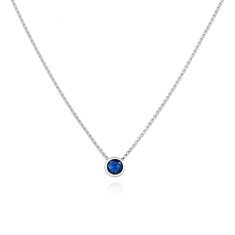 Minimalistický stříbrný náhrdelník s modrým zirkonem AGS1561/47-DB