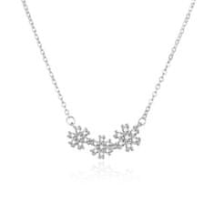 Něžný stříbrný náhrdelník s květinami AGS1570/47
