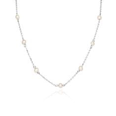 Elegantní stříbrný náhrdelník s perlami AGS1584/47P